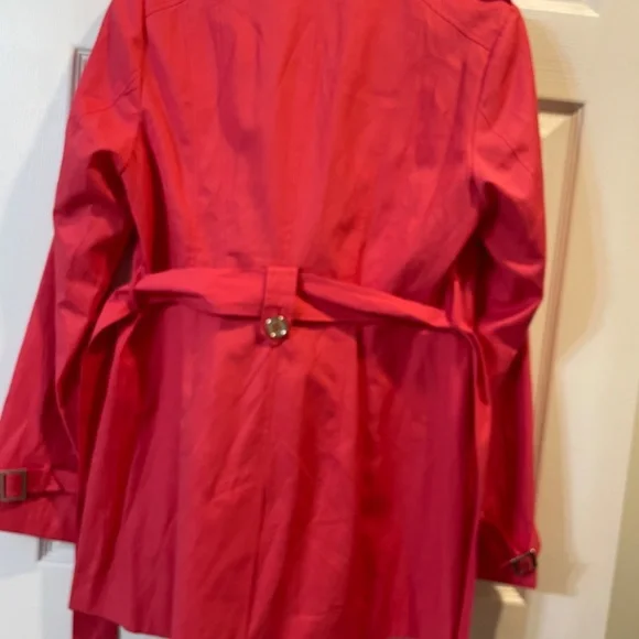 NWT Express short trench coat, coral, size M - Picture 2 of 14